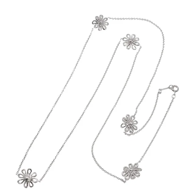 Daisy Flower Necklace, 69cm, Sterling Silver (SV 925), Tiffany & Co. 90322010 in Silver from Luxury Promise