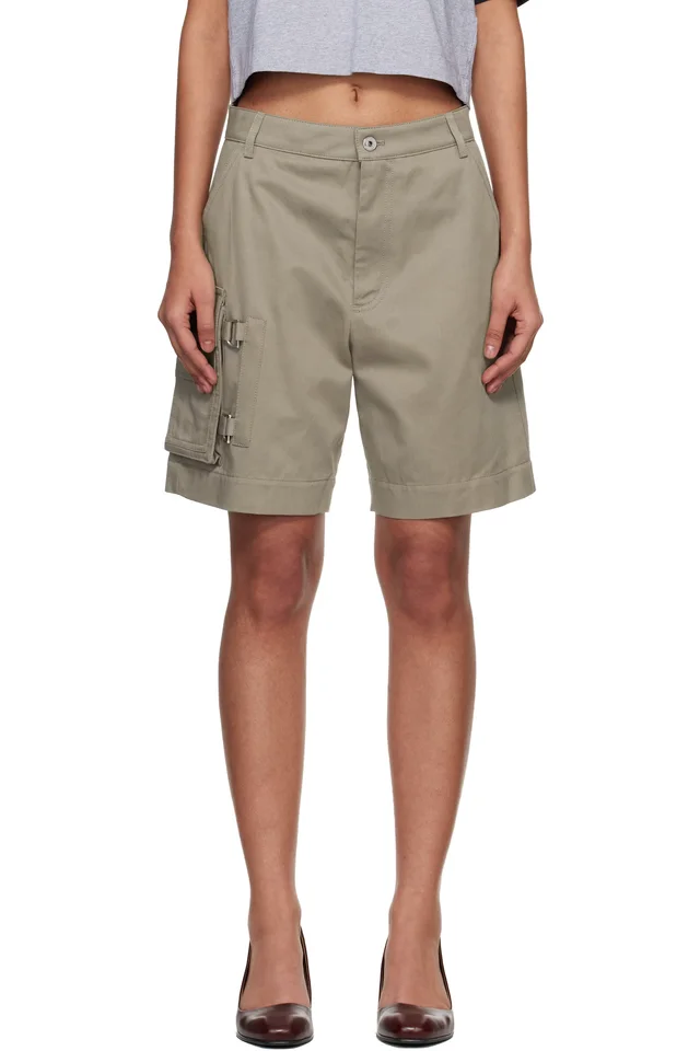 Off-White Beige Co Gab Pocket Shorts, image 1 of 1 from SSENSE