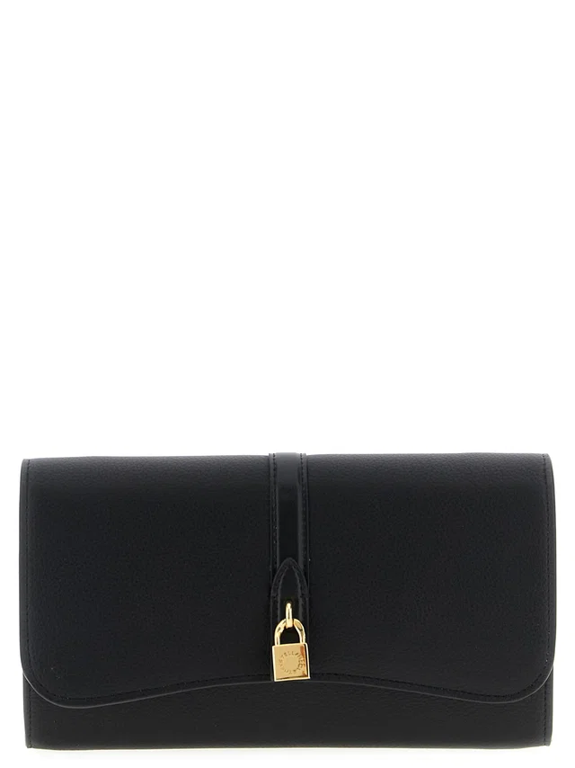 Stella McCartney Ryder Wallet On Chain — Black Eco-alter Mat (non-leather) in Black Leather from HEWI