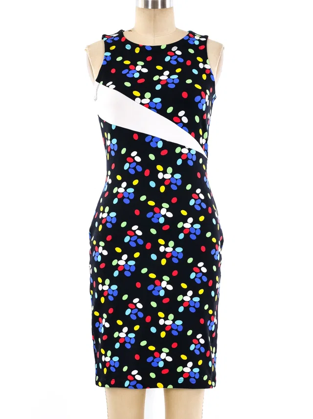 Versus by Gianni Versace Dot Printed Tank Dress in Multicolor from Arcade Vintage