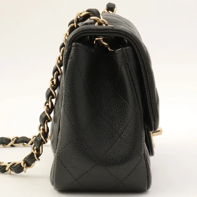 Chanel Around 2018, Capucine Classic Flap Chain Bag Mini Black from VINTAGE QOO TOKYO, photo 3 of 12