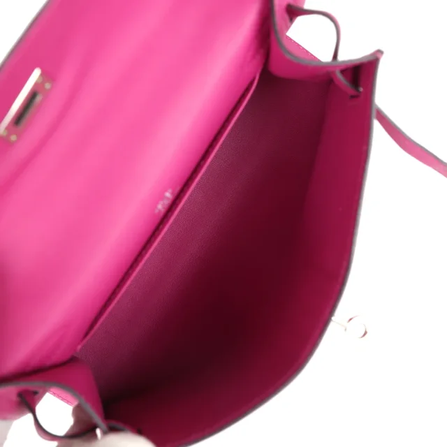 Hermès Kelly Pochette Rose Pourpre Swift Palladium Hardware in Pink Swift leather from Madison Avenue Couture, photo 8 of 8
