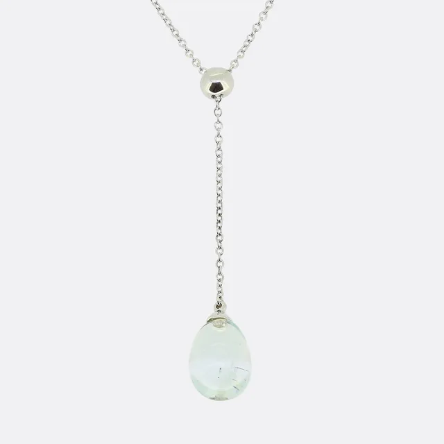 Tiffany & Co. Aquamarine Drop Pendant Necklace from The Vintage Jeweller
