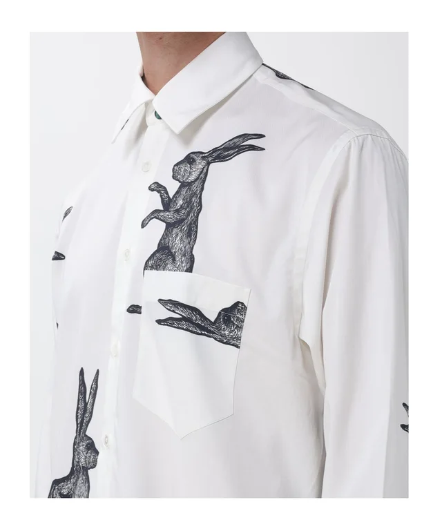 Paul Smith white Rabbit-print shirt, photo 6 of 6 from SENSER
