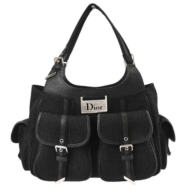 Dior Black Street Chic Handbag in Black Canvas from AMORE Vintage Tokyo