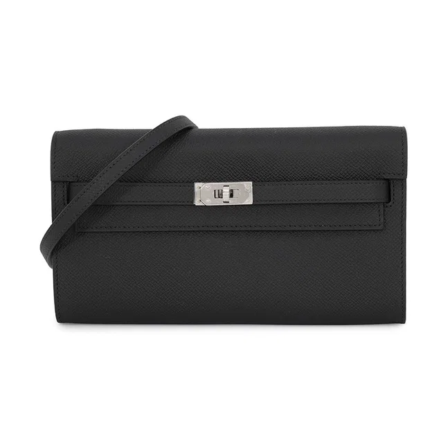 Hermès Kelly wallet long to go Black Epsom in Black Epsom leather from GALLERY RARE