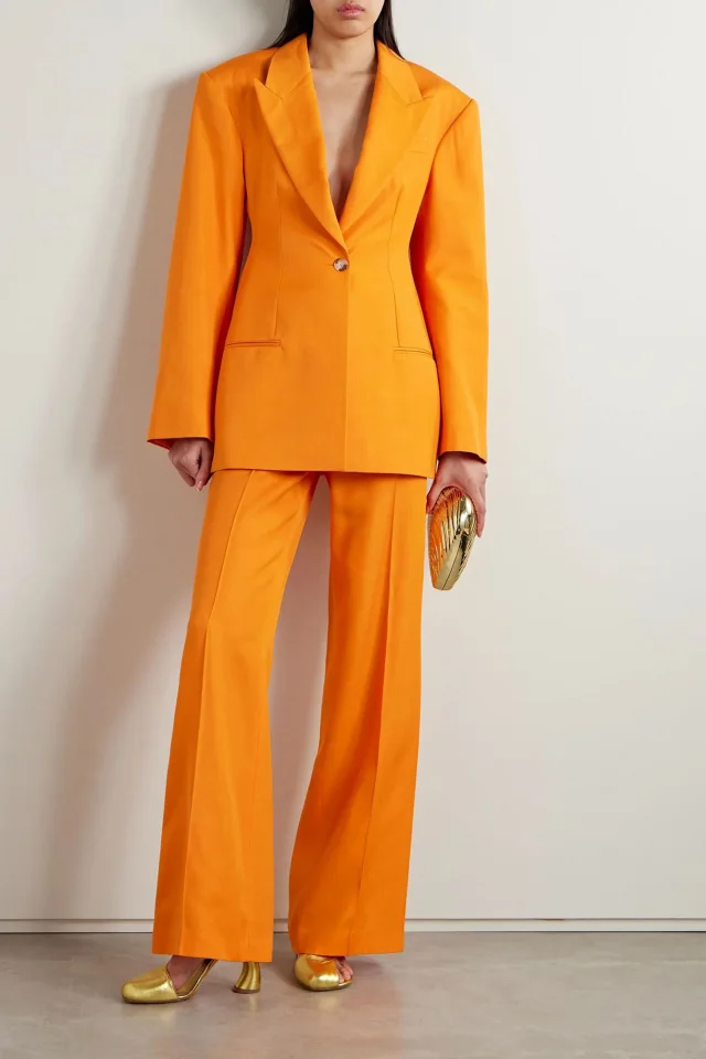 Stella McCartney Tailored Dupioni Hourglass Blazer in Bright orange, photo 2 of 4 from THE OUTNET