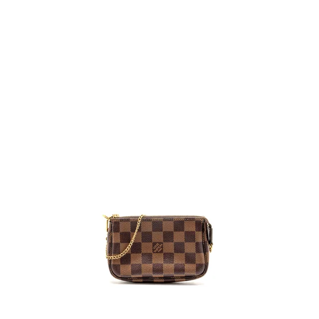 Louis Vuitton Mini Pochette Accessoires Damier Ebène Canvas/Leather GHW in Brown Canvas from EMIER