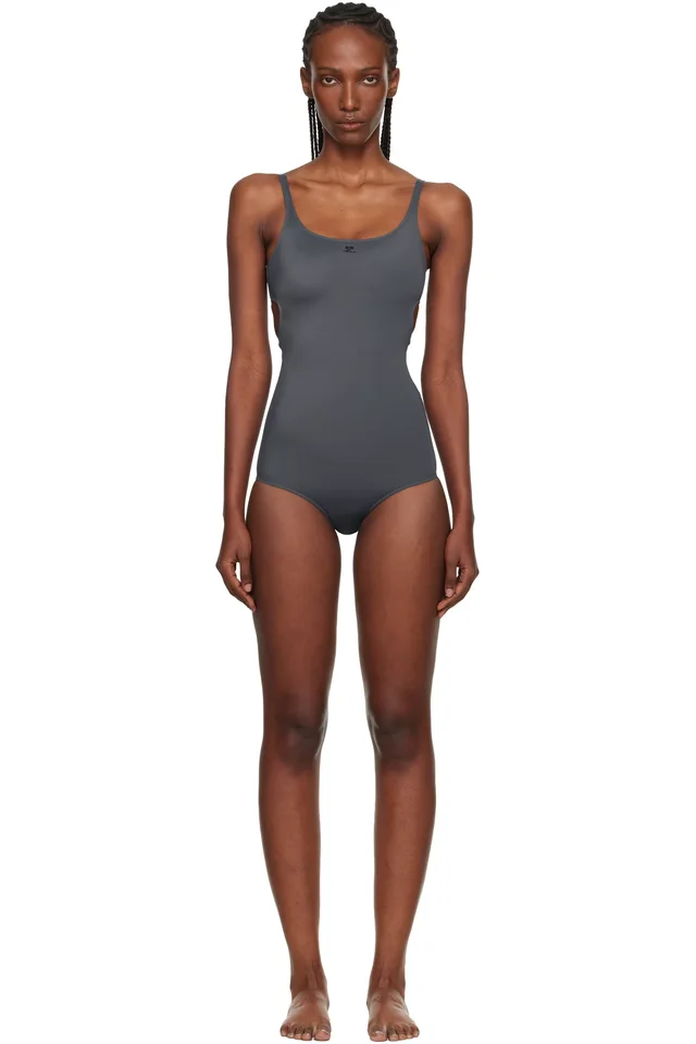 Courrèges Gray Cut-Out Swimsuit, image 1 of 1 from SSENSE