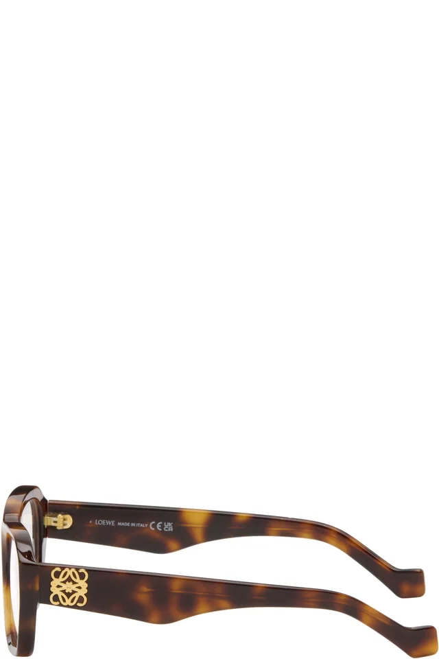 LOEWE Brown Anagram Glasses, photo 3 of 4 from SSENSE