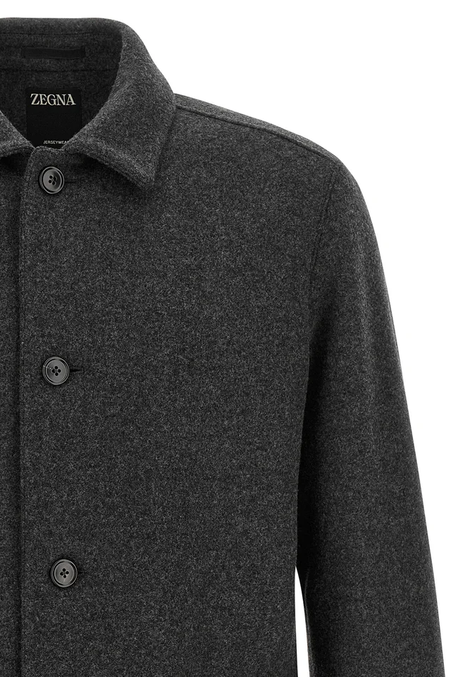 Zegna Long Sleeved Buttoned Jersey Shirt, photo 3 of 4 from SENSER