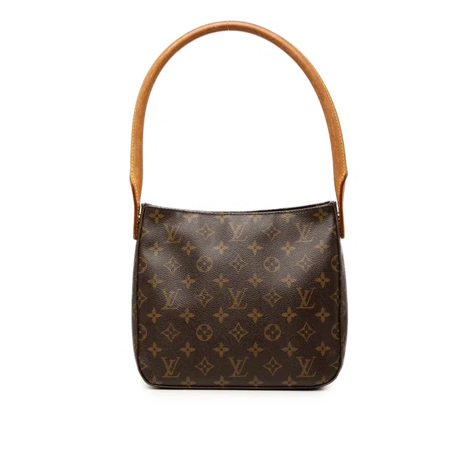 Brown Louis Vuitton Monogram Looping MM Shoulder Bag in Brown Coated canvas from Designer Revival
