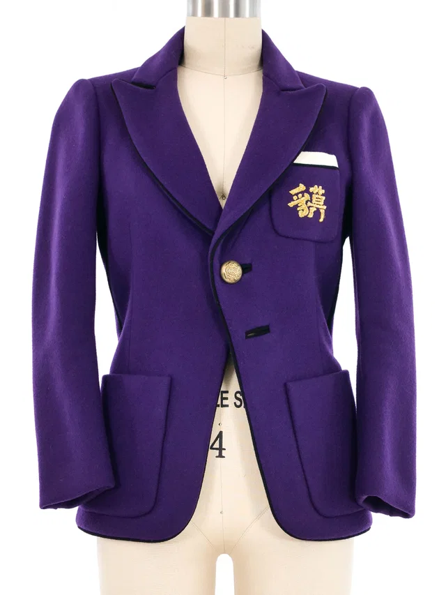 2007 Balenciaga Purple Military Blazer in Purple Wool from Arcade Vintage