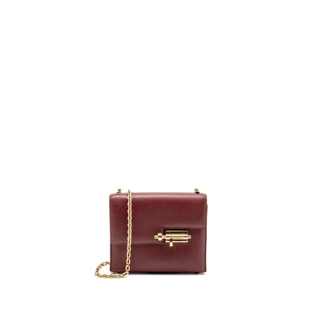 Hermès Mini Verrou Chèvre Mysore Rouge H GHW Stamp D in Burgundy Goatskin from EMIER