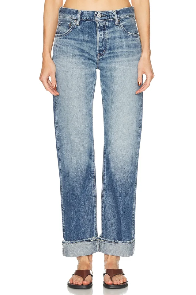 Moussy Vintage Deltona Straight Jeans in Blue from FWRD, photo 1 of 1