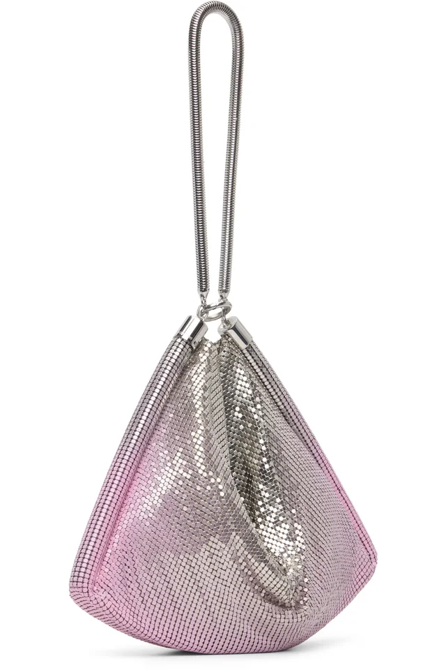 Rabanne Silver & Pink Chainmail Pocket Bag, photo 3 of 4 from SSENSE