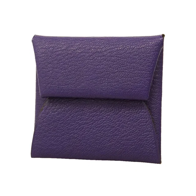 Hermès Coin Purse Bastia Chevre Mysore Purple Silver in Purple Goatskin from The Reluxe