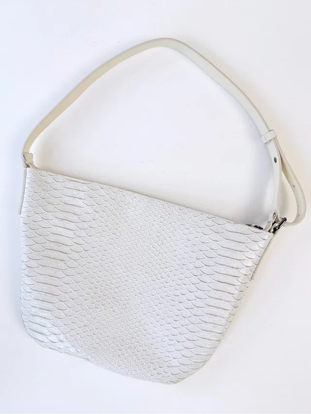 Furla Vintage Python Snakeskin Shoulder Bag White Cream Ivory Leather in white Python from Poshmark