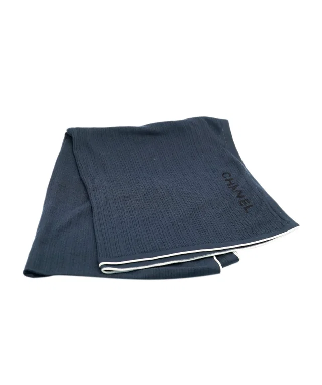 Chanel navy long scarf in Navy Leather from Luxury Promise