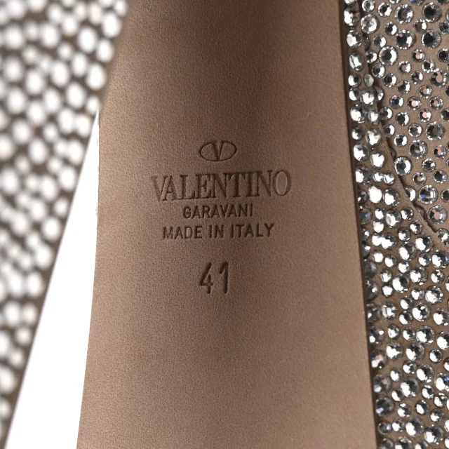 Valentino Garavani Crystal Suede Tan-Go 55/155mm Platform Pumps 41 Rose Cannelle in Brown Suede from FASHIONPHILE, photo 7 of 9
