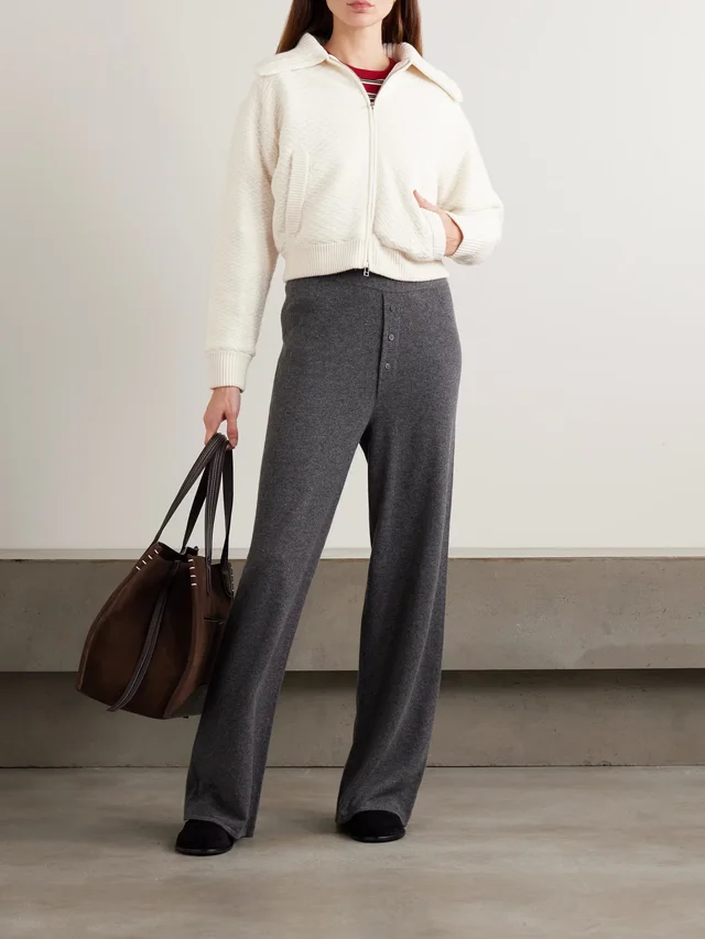 GUEST IN RESIDENCE Cross Country cropped wool and cashmere-blend bomber jacket in Beige, photo 2 of 2 from NET-A-PORTER (Canada)