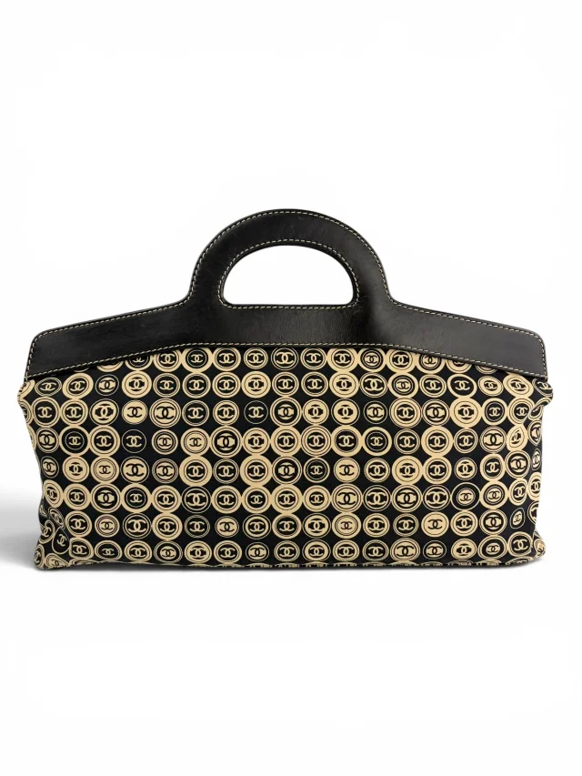 Chanel Vintage CC Motif Jersey Frame Bag in Leather from Season 2 Consign, photo 4 of 11