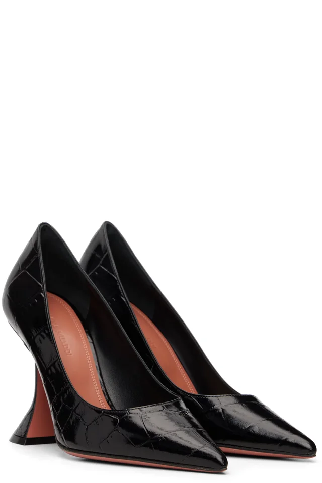 Amina Muaddi Black Ami Pump 95 Heels, photo 4 of 4 from SSENSE