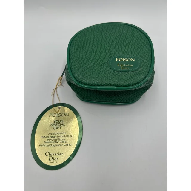 Dior Poison Vintage Green Pebbled Cosmetic Bag Pouch Special Gift 1985 in gold|green Lizard from Poshmark