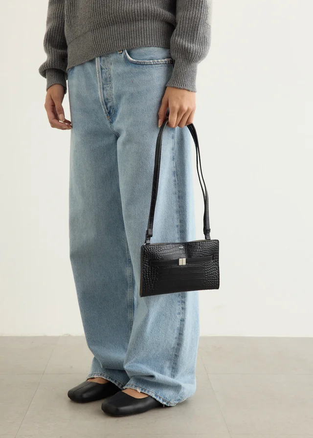 Toteme Belted Croc-Embossed Crossbody Bag in Black from Incu, photo 1 of 1