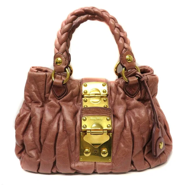 Miu Miu Handbag Bag Leather Pink Matelass in pink Leather from Poshmark