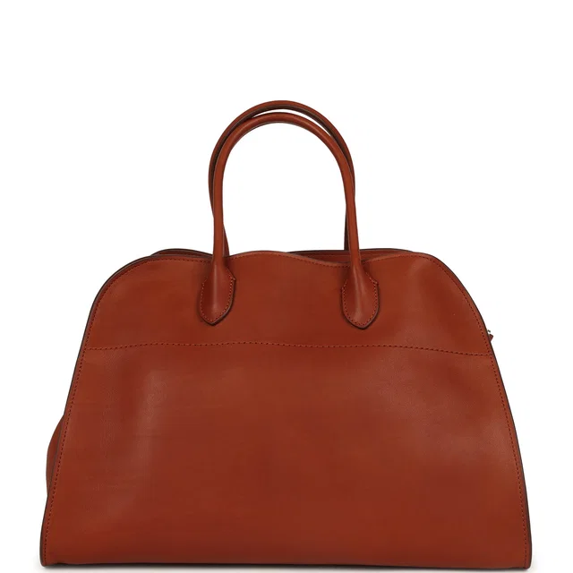 The Row Soft Margaux 15 Acero Leather Silver Hardware in Leather from Madison Avenue Couture
