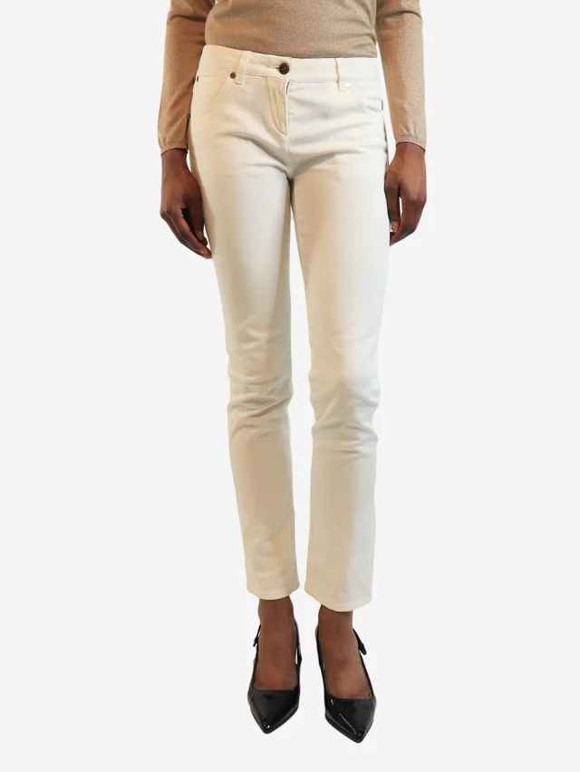 Brunello Cucinelli White skinny-fit jeans - size UK 8 in White from Sign of the Times