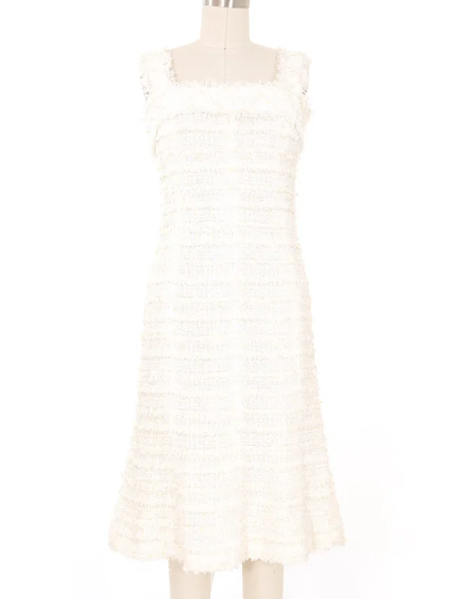 2005 Chanel Fringed Tweed Dress in Tweed from Arcade Vintage