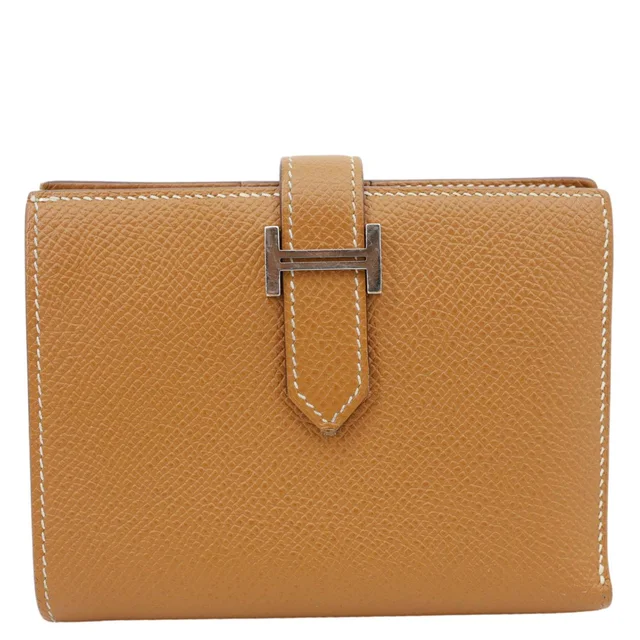 Hermès Bearn Leather Compact Men's Wallet Brown in Brown Leather from Dallas Designer Handbags