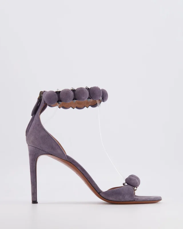Alaïa La Bombe Heeled Sandals in Purple Suede with Stud Details Size EU 40 in Purple Suede from Sellier
