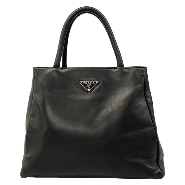Prada Tote Bag Black Leather in Black Leather from The Reluxe