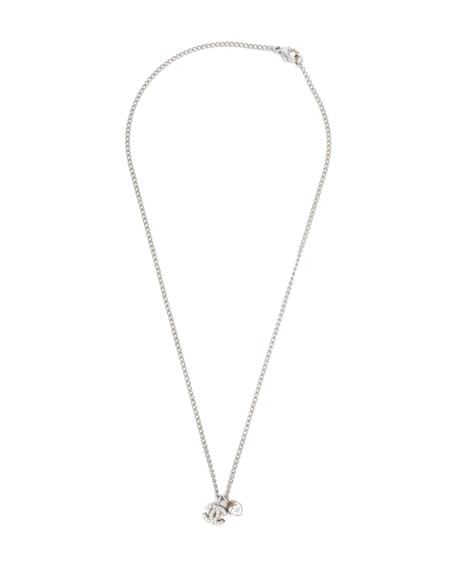 Chanel Coco Mark Heart Rhinestone Necklace from A Retro Tale, photo 2 of 5