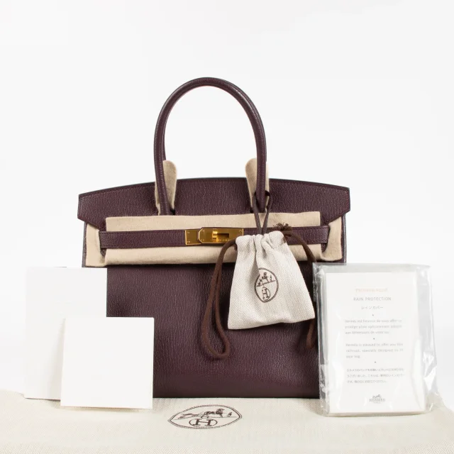 Hermès HSS Birkin 30 Quetsche Chevre Mysore BGHW in Goatskin from Labellov, photo 2 of 13
