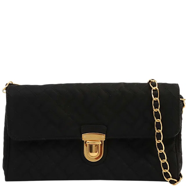 Prada Nylon Logo Plate 2-Way Bag Black in Black Nylon from VINTAGE QOO TOKYO