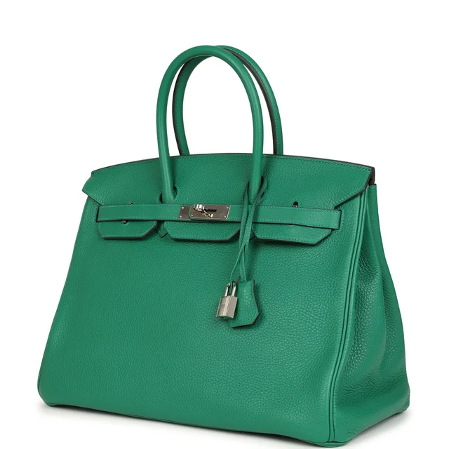 Hermès Birkin 35 Vert Vertigo Verso Clemence Palladium Hardware in Green Clemence leather from Madison Avenue Couture, photo 2 of 2