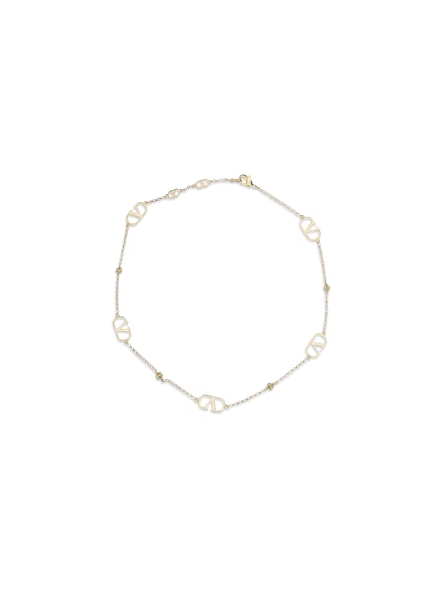 Valentino Garavani Vlogo Signature Necklace — Gold Metal Necklaces in Gold from HEWI