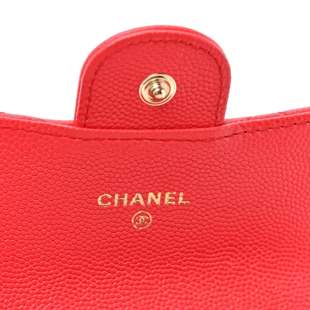Chanel Caviar Quilted Flap Card Holder Wallet Red in Red Caviar leather from FASHIONPHILE, photo 7 of 8