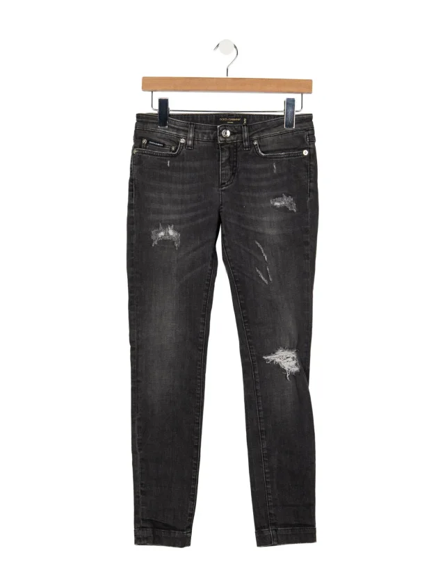 Dolce & Gabbana Mid-Rise Skinny Leg Jeans in multicolor from The RealReal