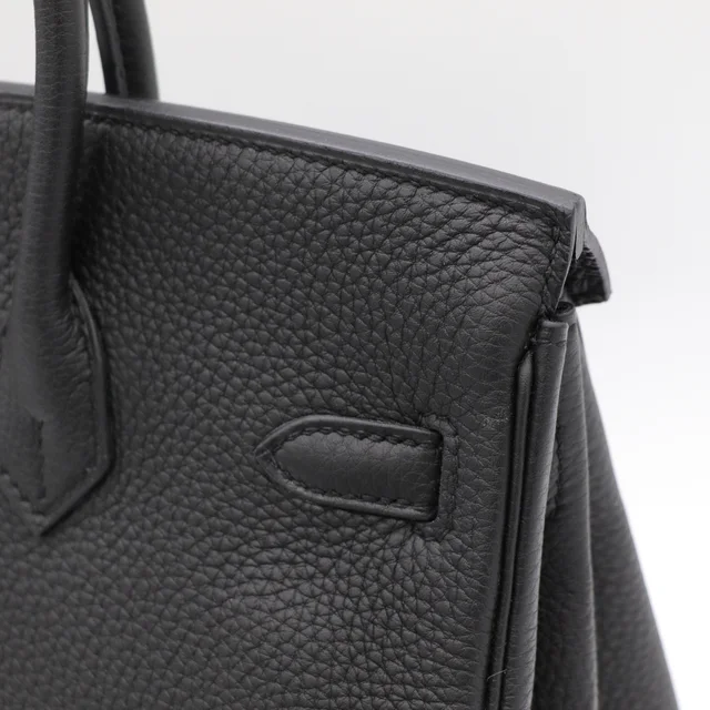 (Super new ♥️ complete accessories) Hermès Birkin 25 BK25 black with gold hardware Togo calfskin handbag platinum package C engraving in Togo leather from Popchill, photo 9 of 22
