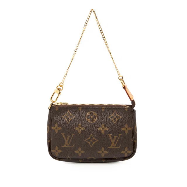 Brown Louis Vuitton Monogram Mini Pochette Accessoires Handbag in Brown Coated canvas from Designer Revival, photo 1 of 1
