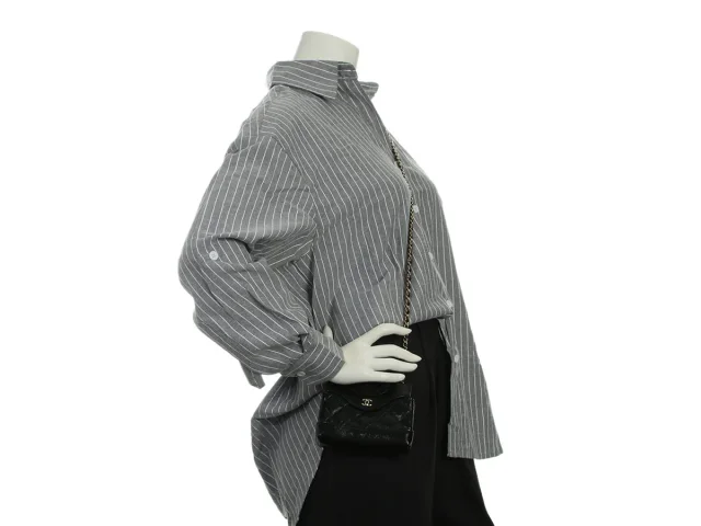 Chanel Black Part-Quilted Shiny Calfskin Nano Bag in Black Calfskin from Ann's Fabulous Finds, photo 10 of 10