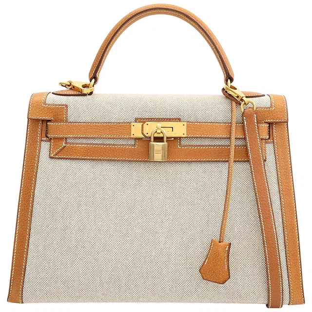 Hermès 1995 Kelly 32 Natural in Beige from VINTAGE QOO TOKYO