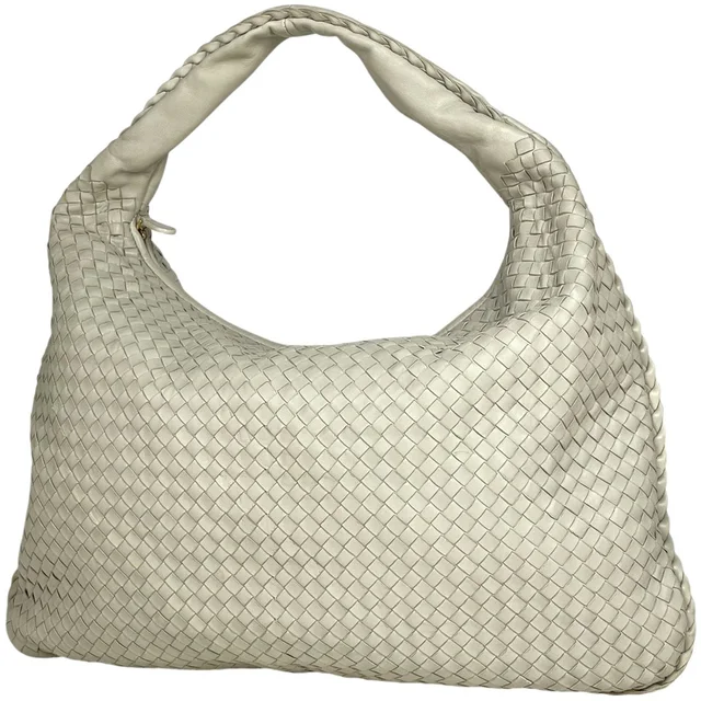 Bottega Veneta Shoulder Bag Intrecciato Leather Ivory in White Woven leather from The Reluxe