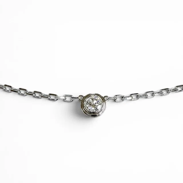 Cartier Diamants Legers 18K White Gold Necklace in White from LuxUness
