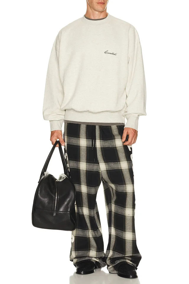 Fear of God ESSENTIALS Lounge Pant in Iron Grey Plaid, photo 5 of 7 from REVOLVE (Canada)